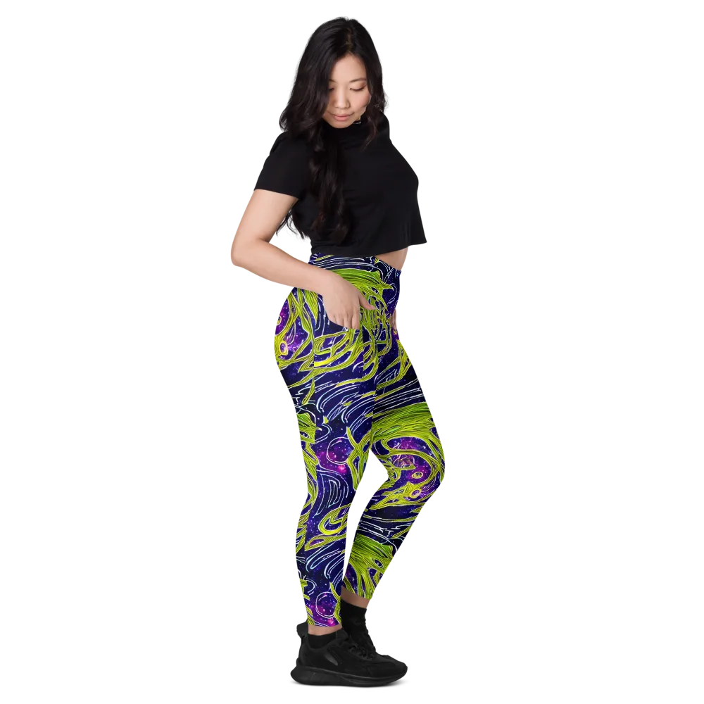 Celestial Scribbles on Leggings with Pockets — Right