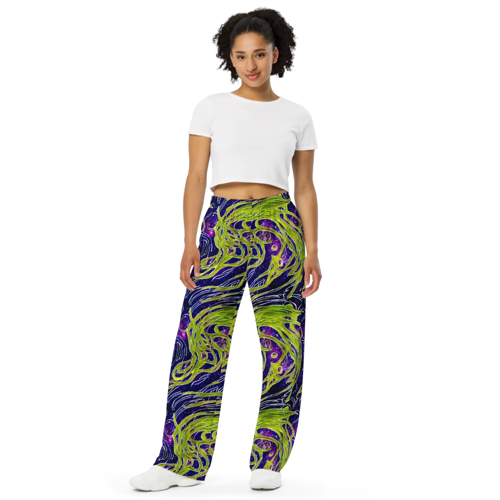 Celestial Scribbles on Wide-Leg Pants — Front