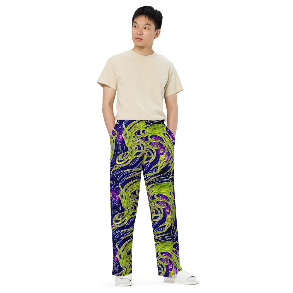 Celestial Scribbles on Wide-Leg Pants — Front
