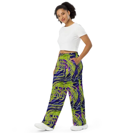 Celestial Scribbles on a Wide-Leg Pants