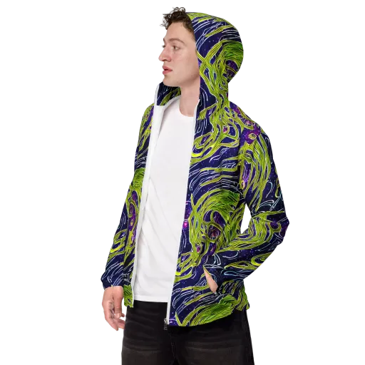 Celestial Scribbles on a Men's Windbreaker