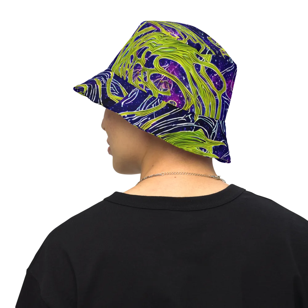 Celestial Scribbles on Reversible Bucket Hat — Back Inside