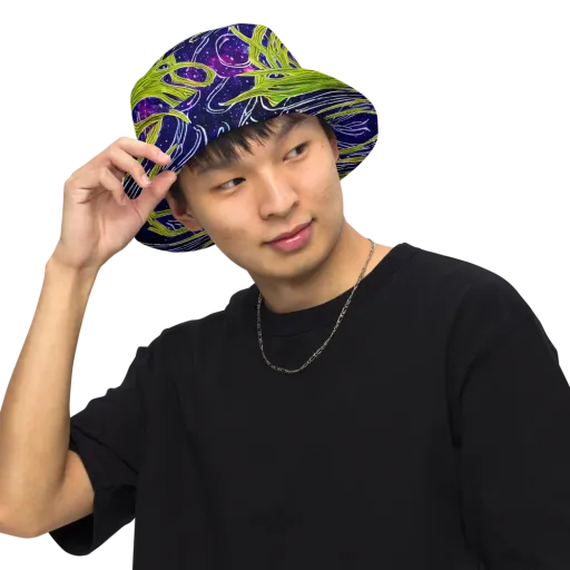 Celestial Scribbles on a Reversible Bucket Hat