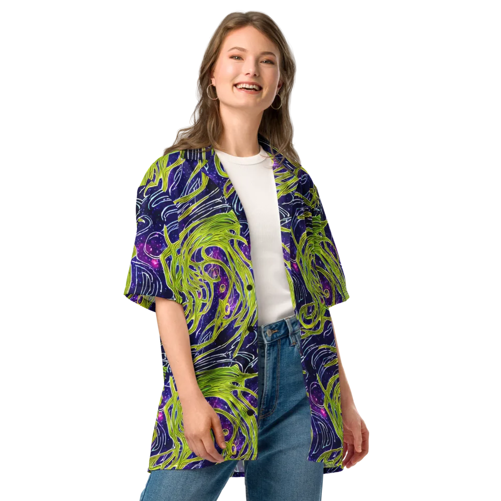 Celestial Scribbles on Button Shirt — Front