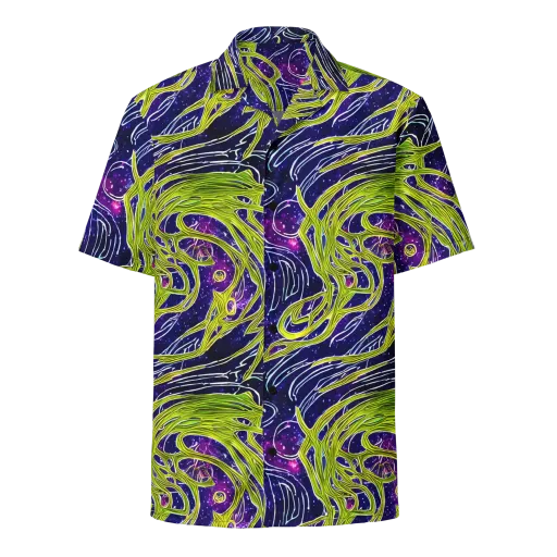 Celestial Scribbles on a Button Shirt