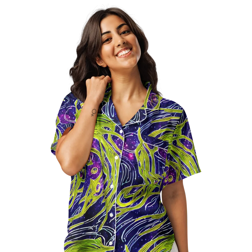 Celestial Scribbles on Women's Short Sleeve Pajama Top — Front