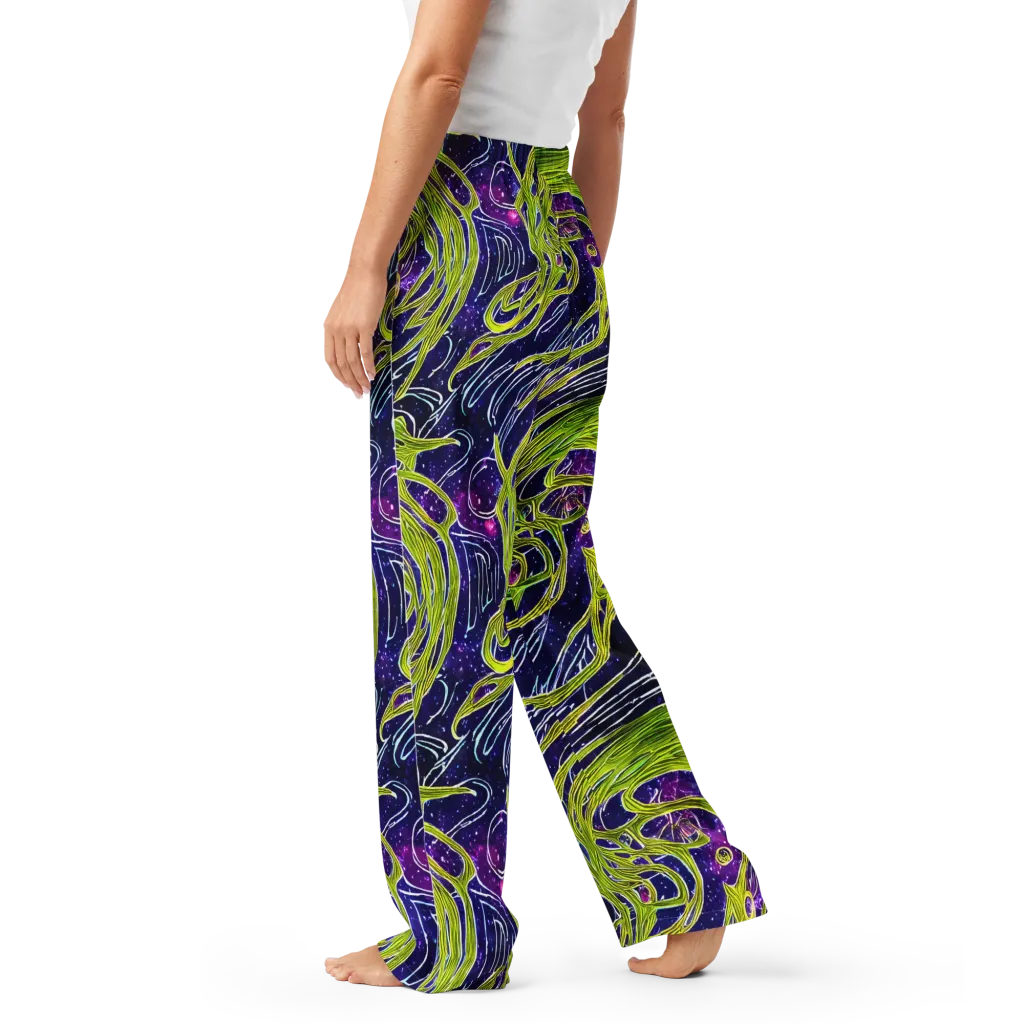 Celestial Scribbles on Women's Pajama Pants — Left