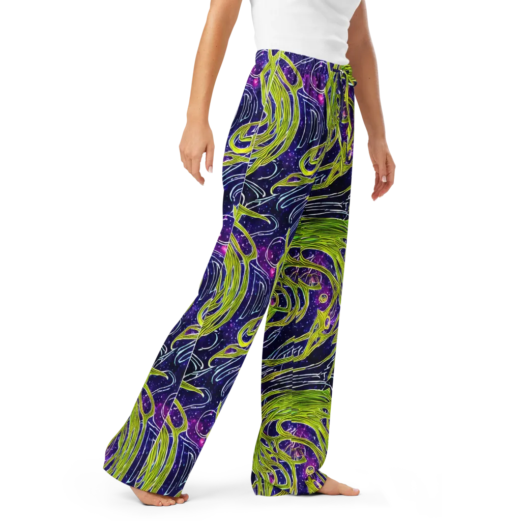 Celestial Scribbles on Women's Pajama Pants — Right Front