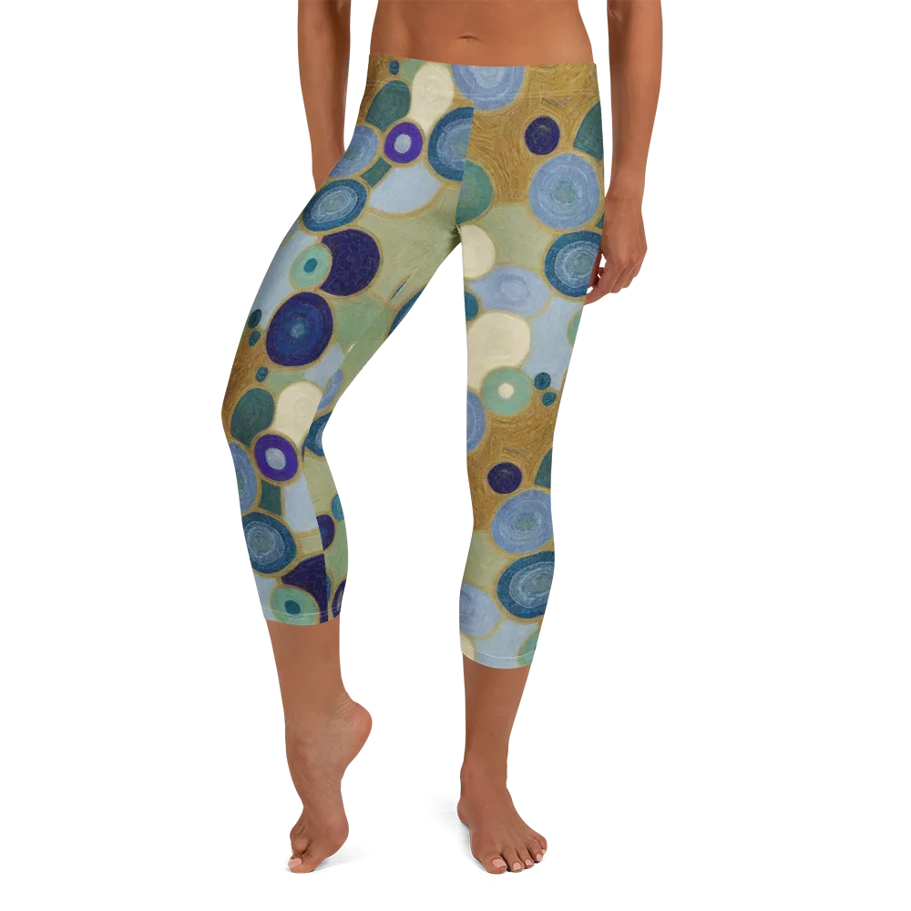 Celestial Pebble on Capri Leggings — Front