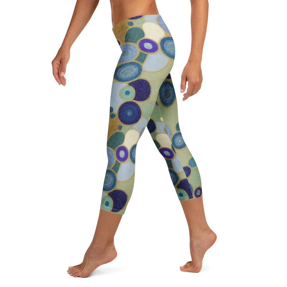 Celestial Pebble on Capri Leggings — Left