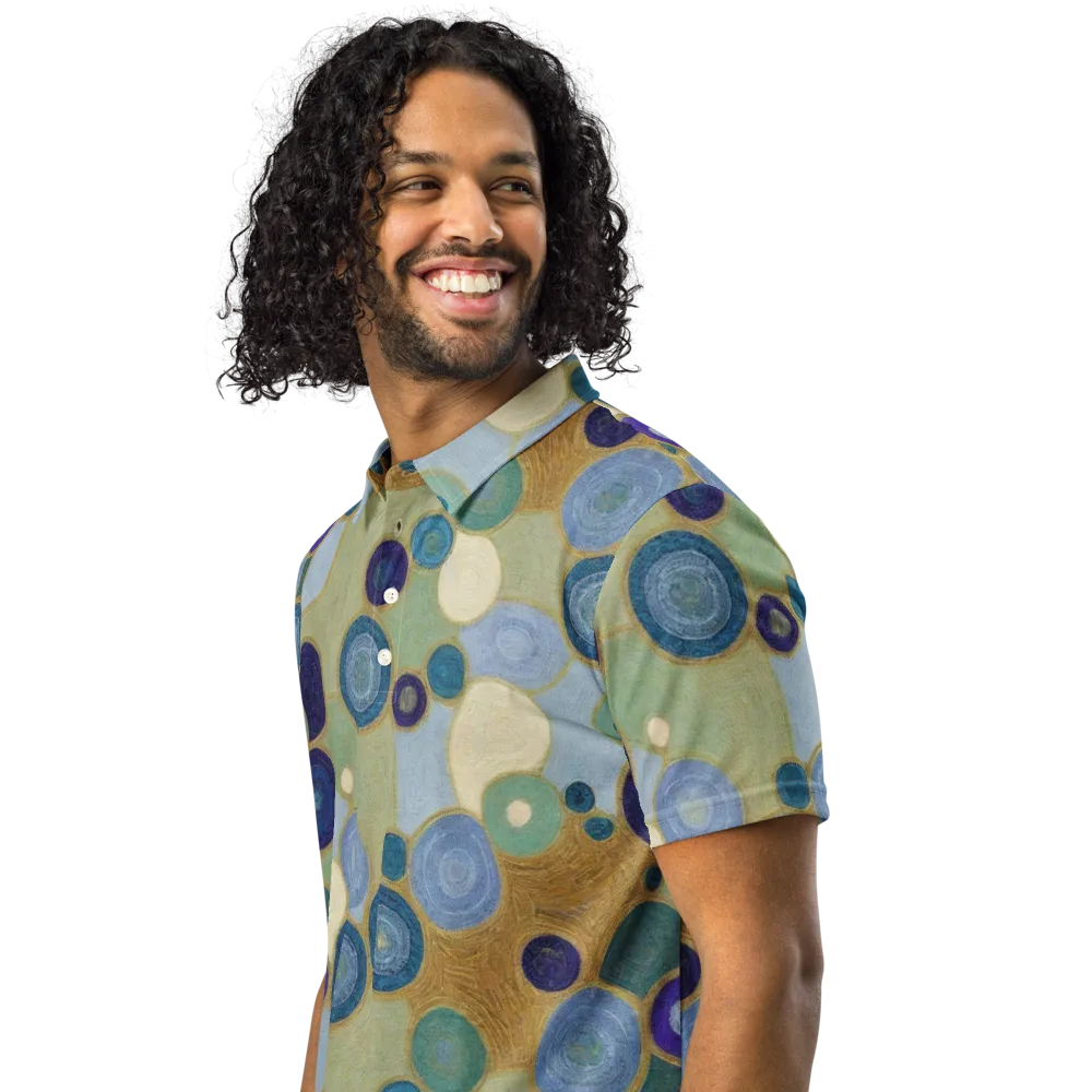 Celestial Pebble on Men's Slim Fit Polo Shirt — Left Front