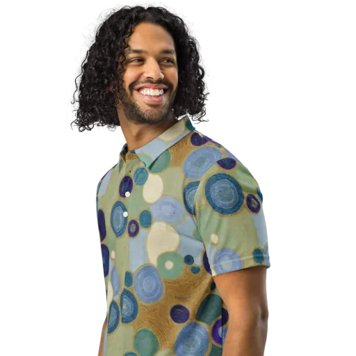 Celestial Pebble on a Men's Slim Fit Polo Shirt