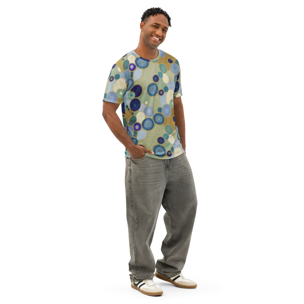 Celestial Pebble on Men's Cotton Crew Neck T-Shirt — Right Front