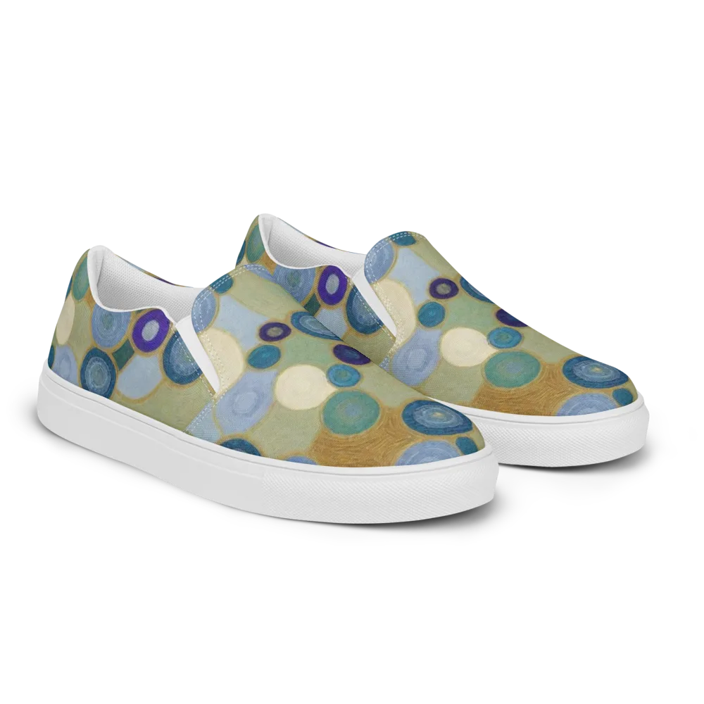 Celestial Pebble on Men's Slip-On Canvas Shoes — Right Front