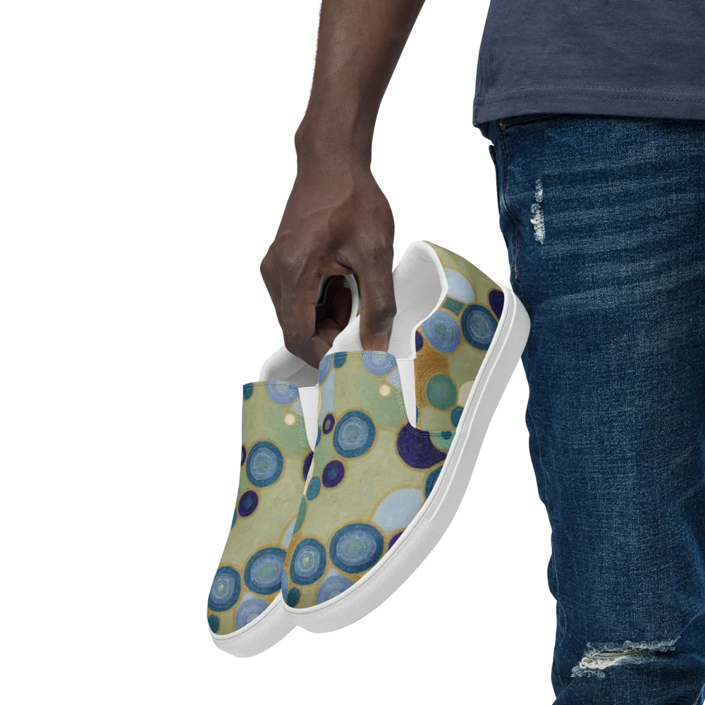 Celestial Pebble on Men's Slip-On Canvas Shoes — Left Front