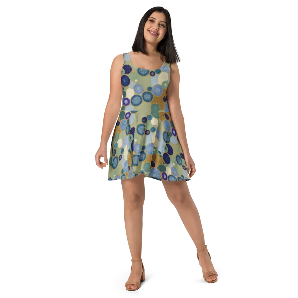 Celestial Pebble on Skater Dress — Front