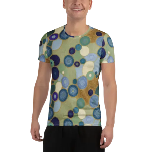 Celestial Pebble on a Men's Athletic T-Shirt