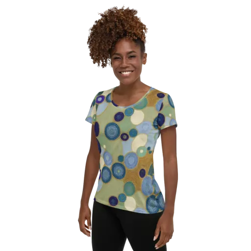 Celestial Pebble on a Women's Athletic T-Shirt