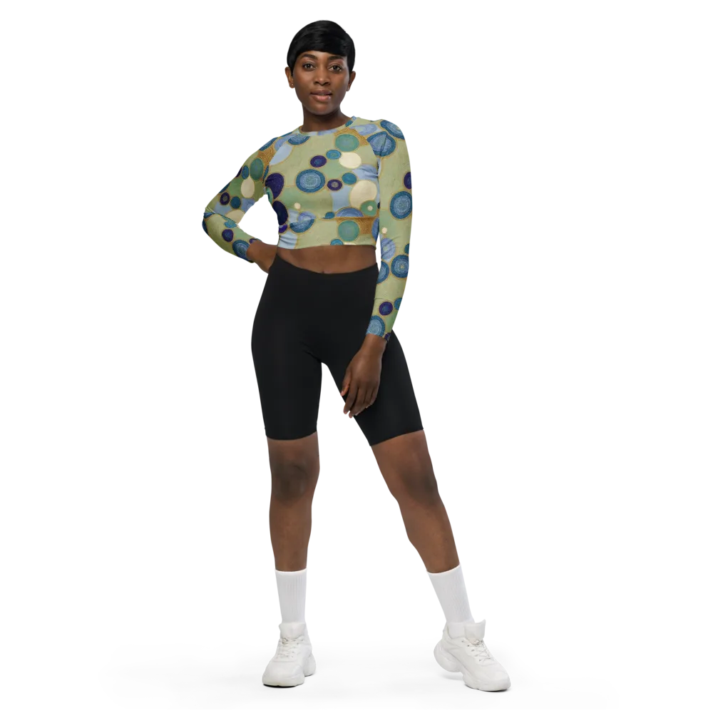 Celestial Pebble on Long Sleeve Crop Top — Front