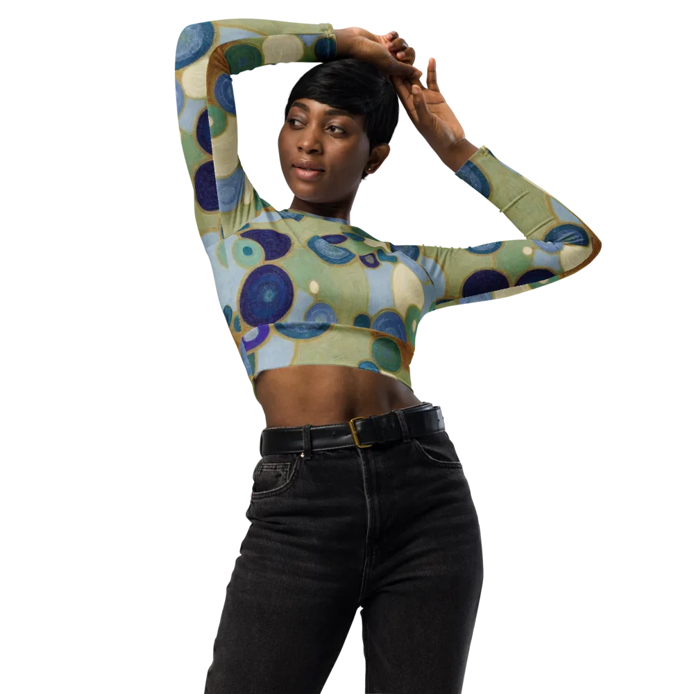 Celestial Pebble on Long Sleeve Crop Top — Front