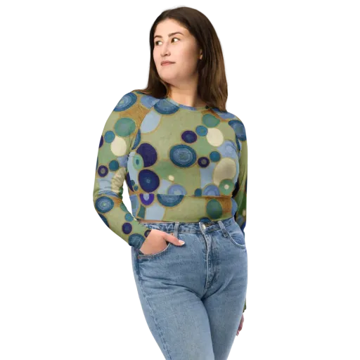 Celestial Pebble on a Long Sleeve Crop Top