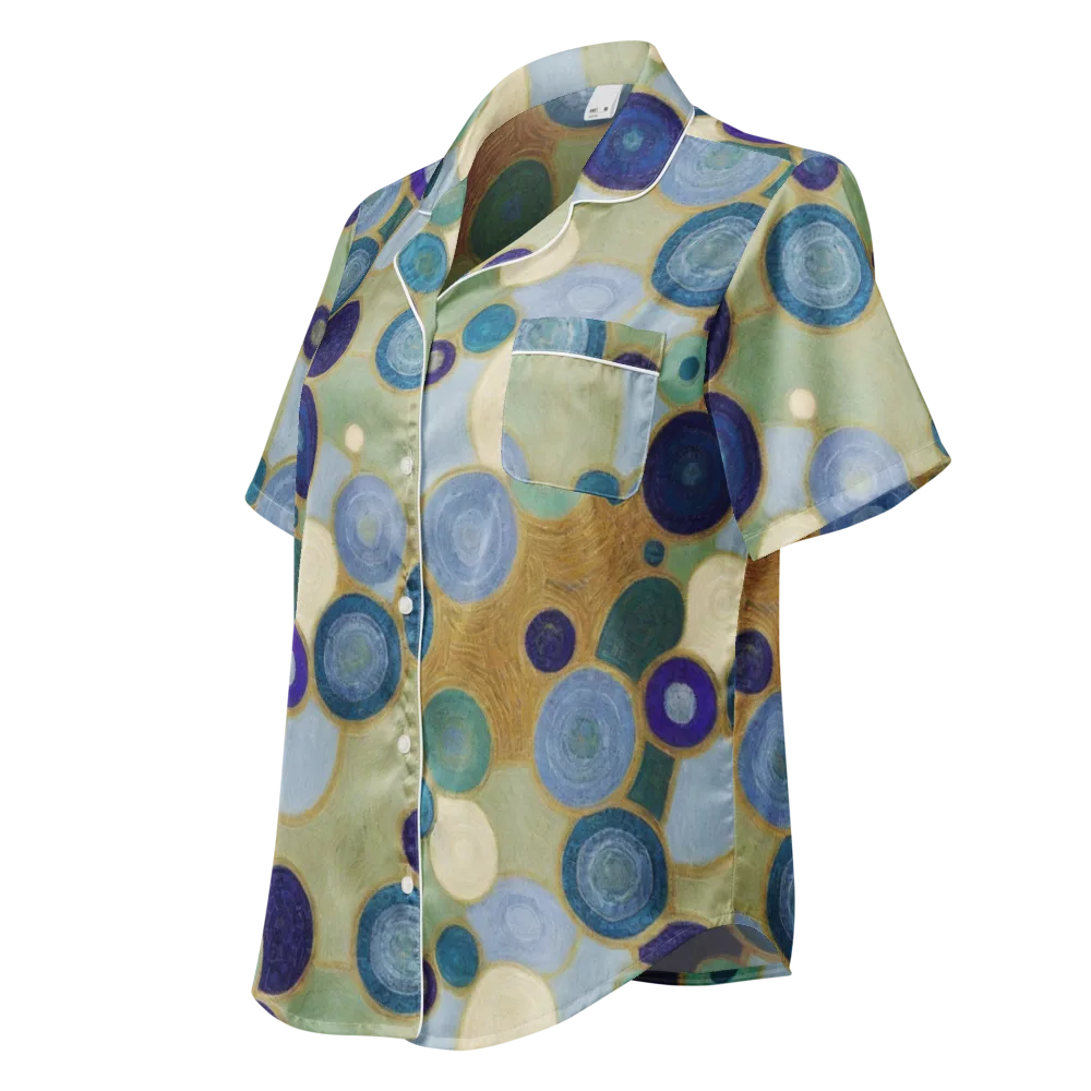 Celestial Pebble on Women's Short Sleeve Pajama Top — Left Front