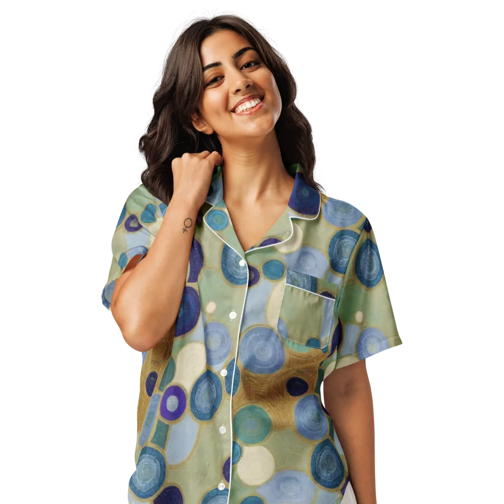 Celestial Pebble on Women's Short Sleeve Pajama Top — Front
