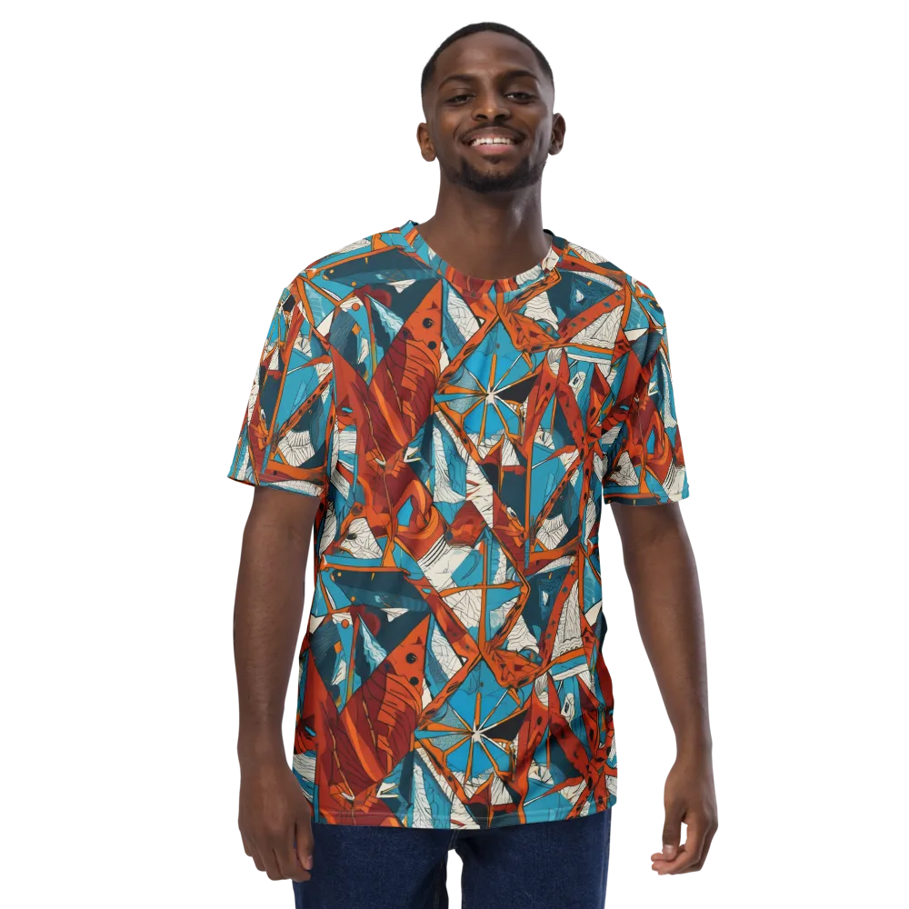 Coral Compass on Men's Crew Neck T-Shirt — Front