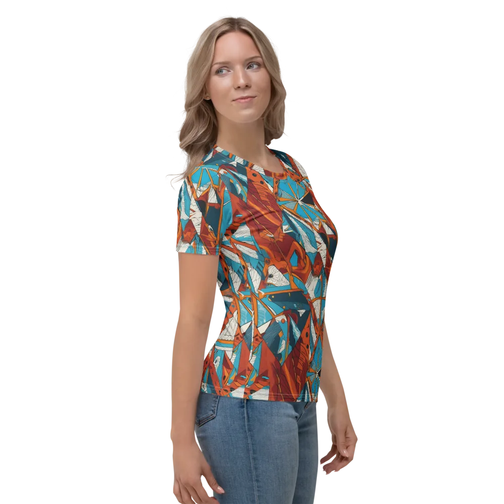Coral Compass on Women's Crew Neck T-Shirt — Right