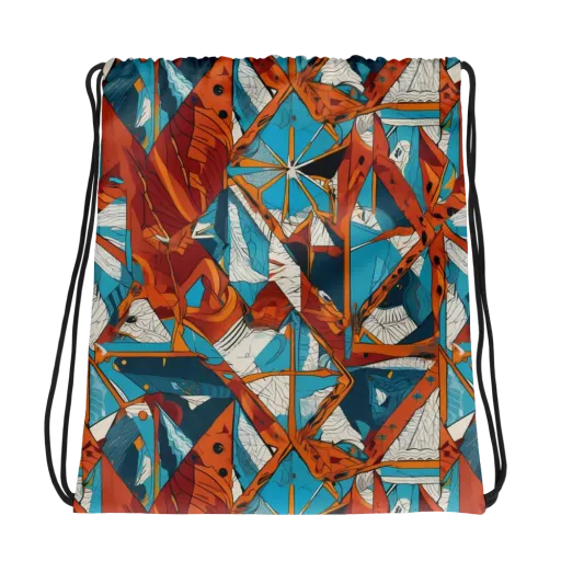 Coral Compass on a Drawstring Bag