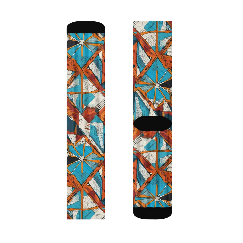 Coral Compass on Socks — Right Sock