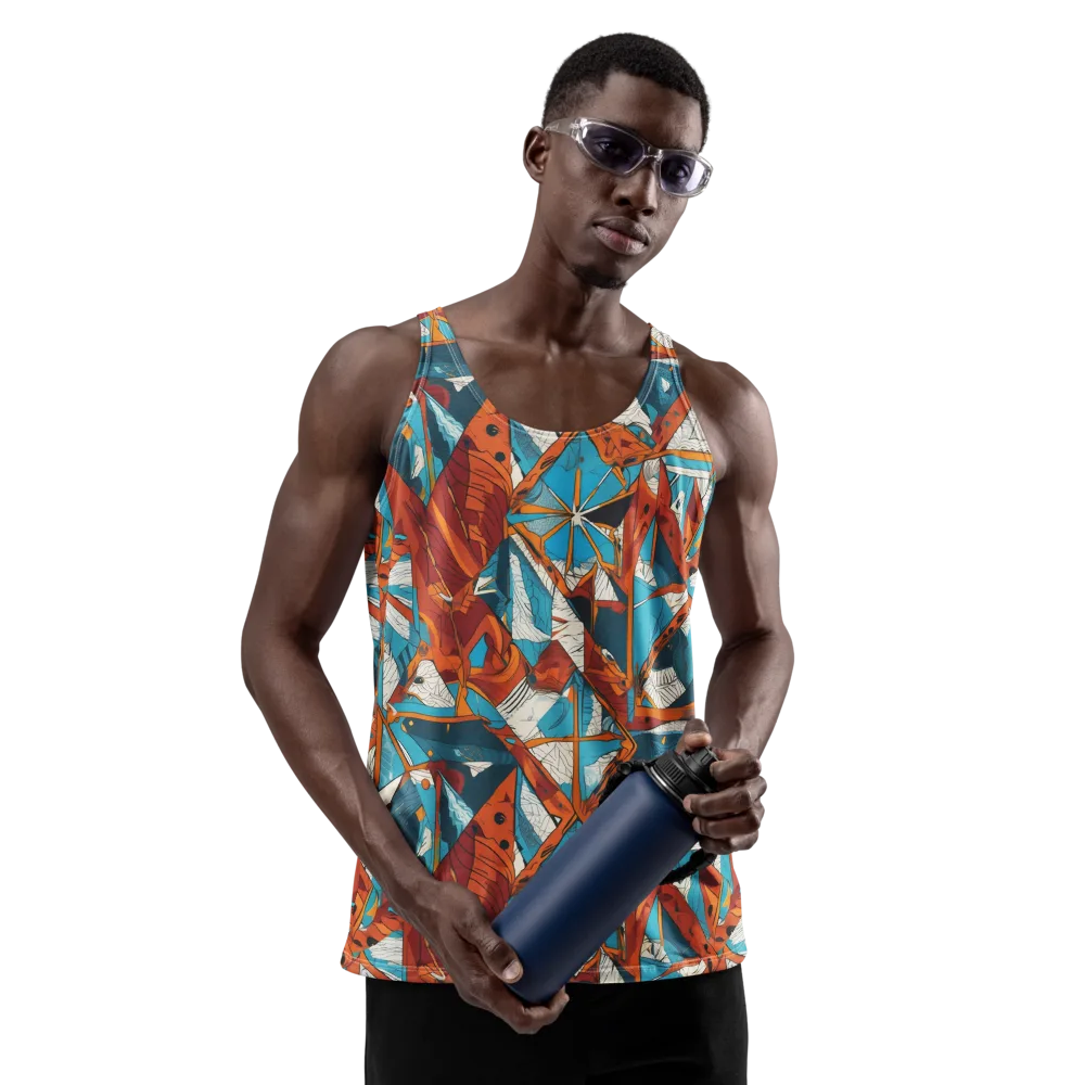 Coral Compass on Men's Tank Top — Front