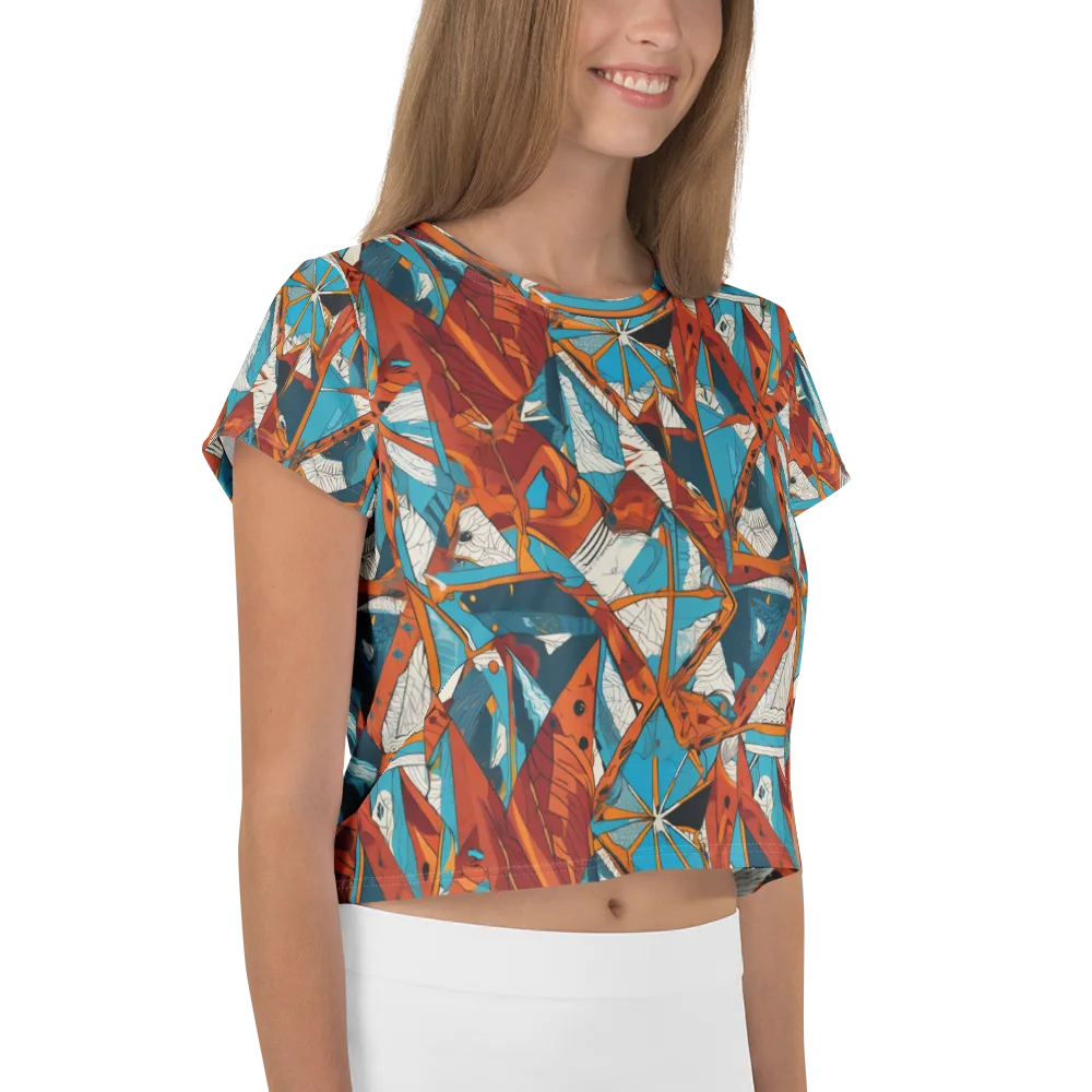 Coral Compass on Crop Tee — Right