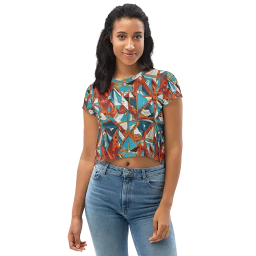 Coral Compass on a Crop Tee
