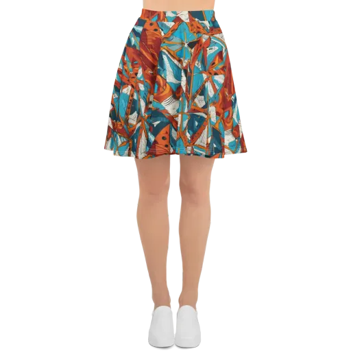 Coral Compass on a Skater Skirt