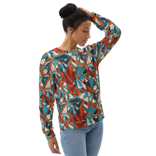 Coral Compass on a Sweatshirt