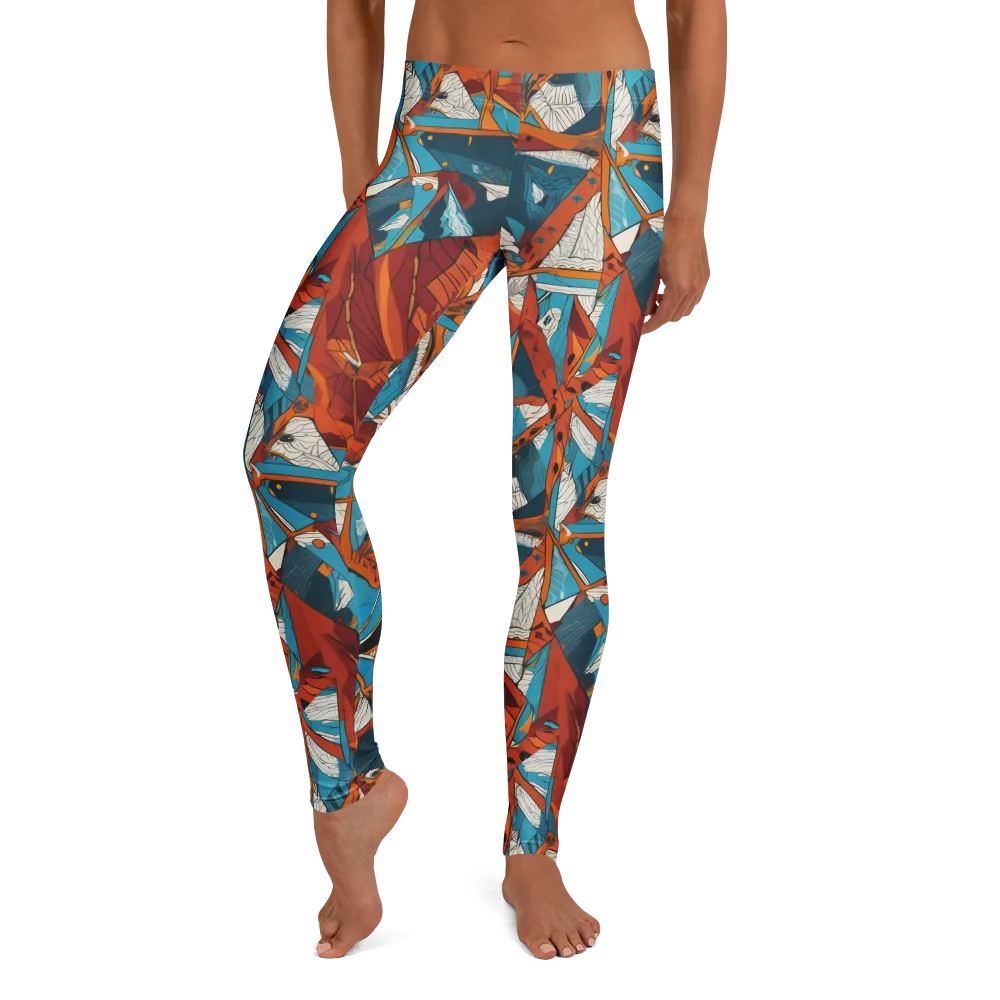 Coral Compass on Leggings — Front