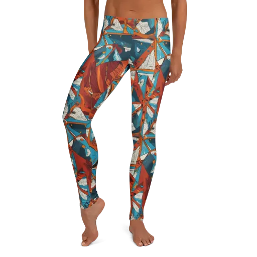 Coral Compass on a Leggings