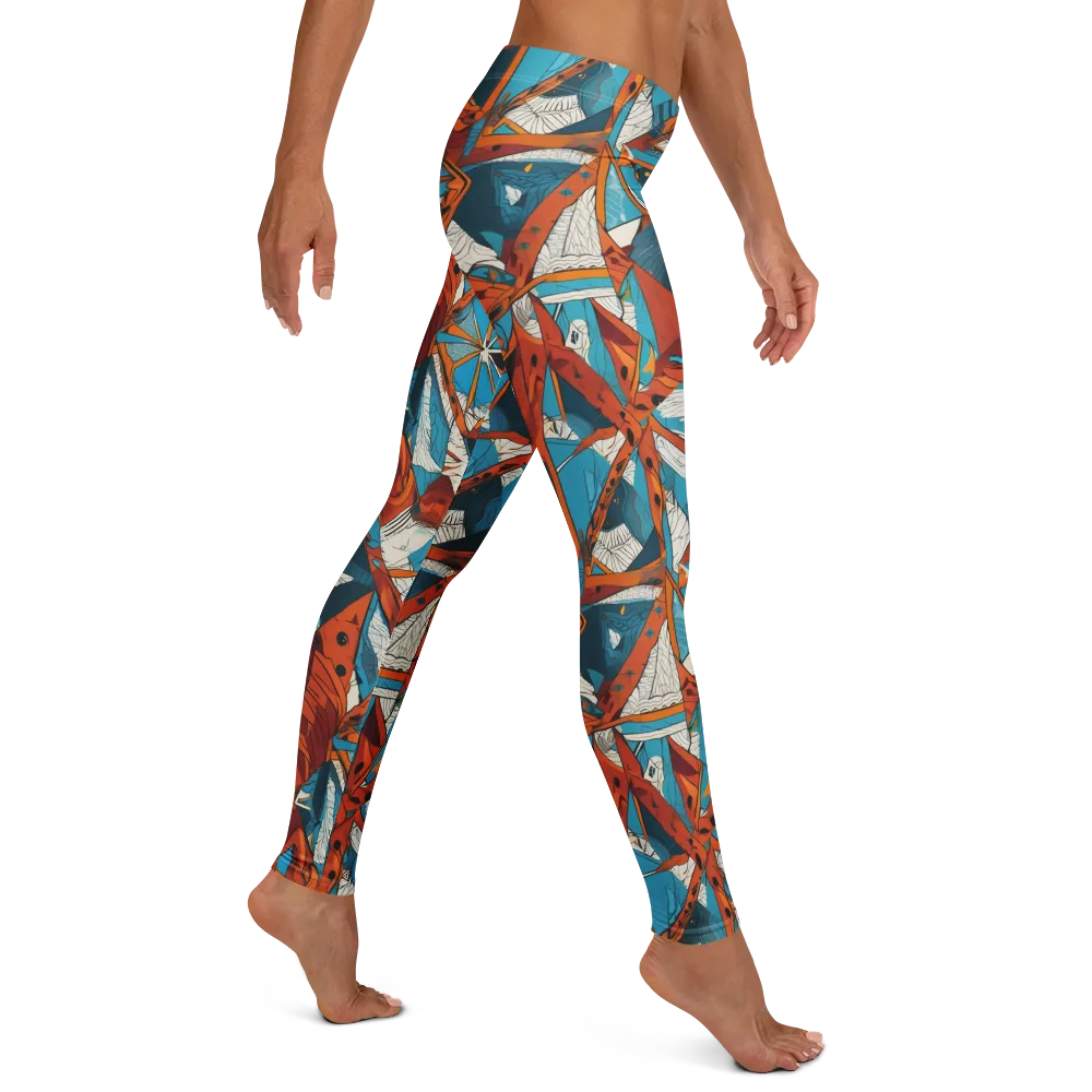Coral Compass on Leggings — Right