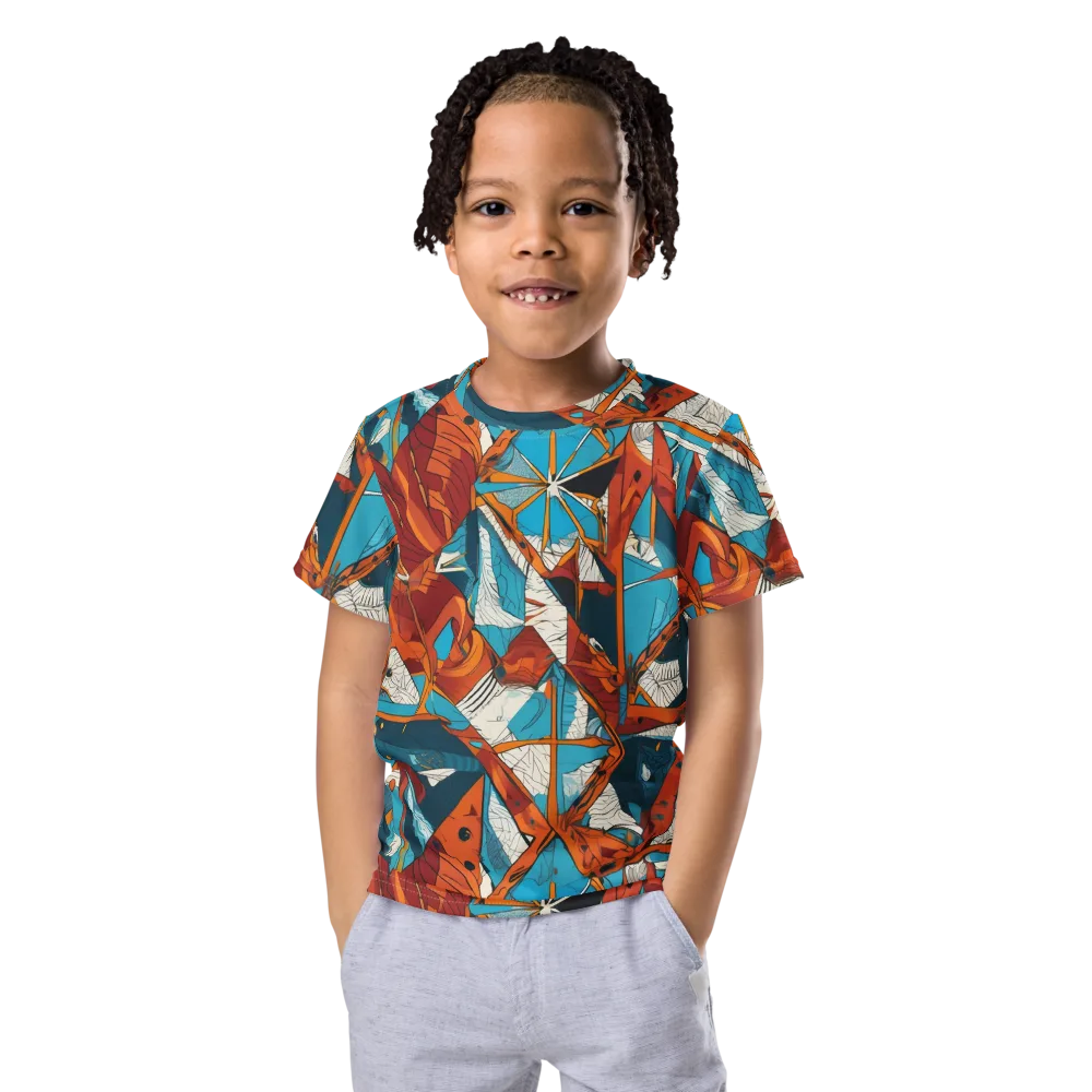 Coral Compass on Kids Crew Neck T-Shirt — Front