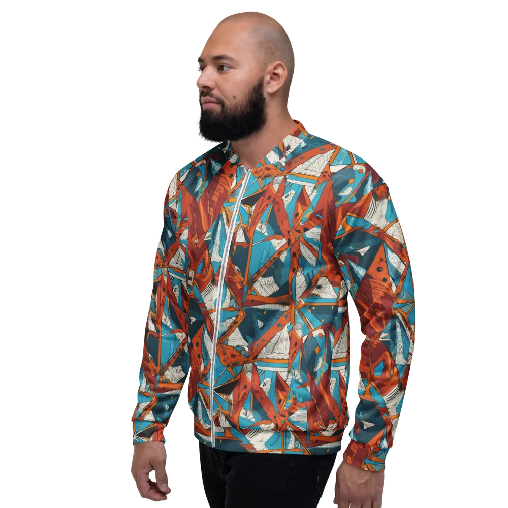 Coral Compass on Bomber Jacket — Left