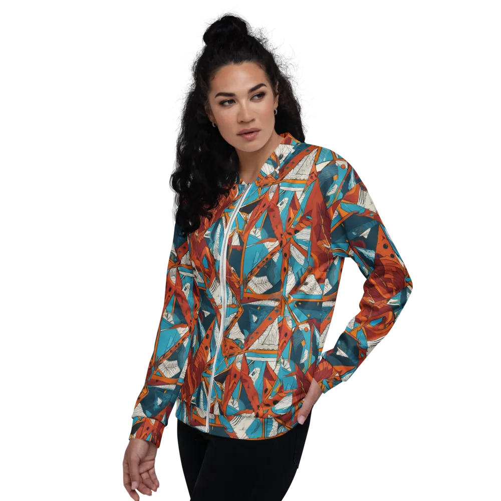 Coral Compass on Bomber Jacket — Left