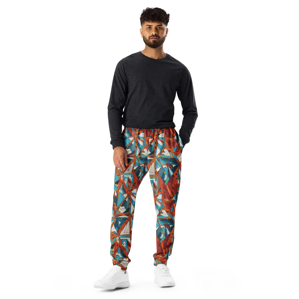 Coral Compass on Men's Joggers — Front