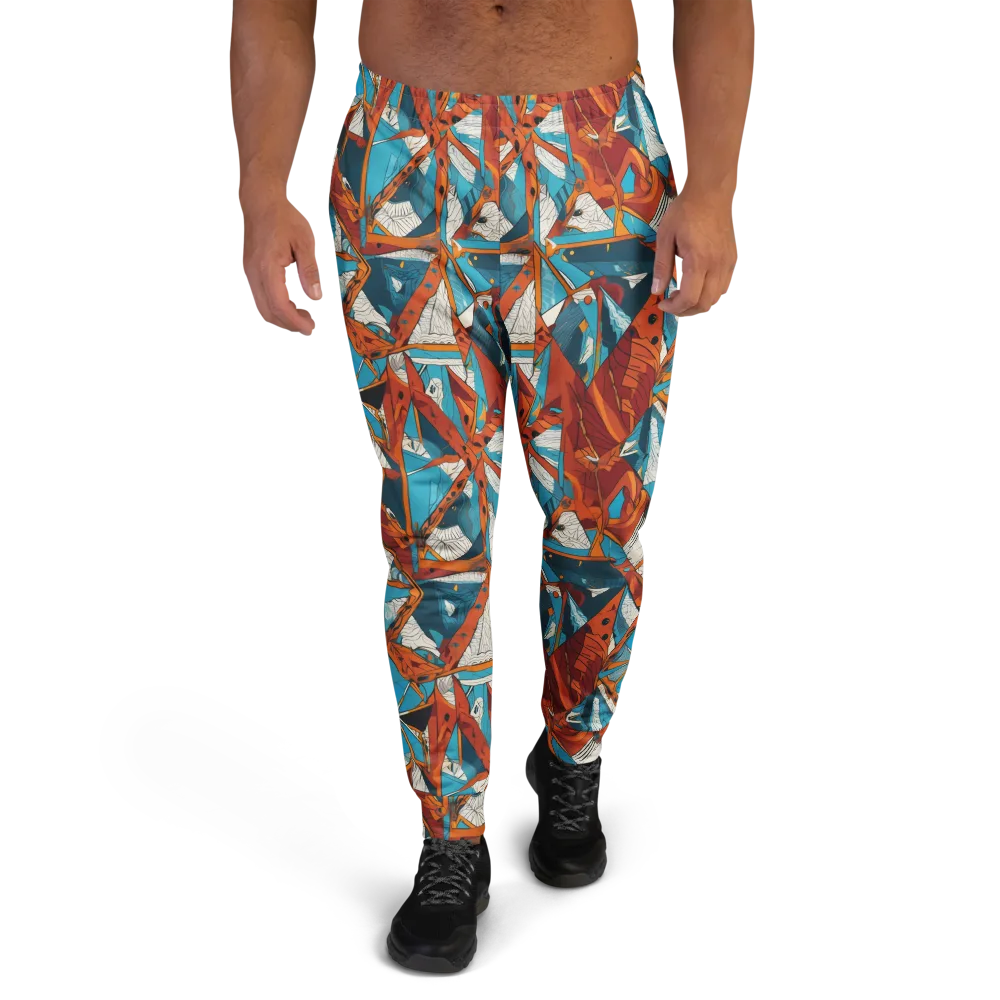 Coral Compass on Men's Joggers — Front