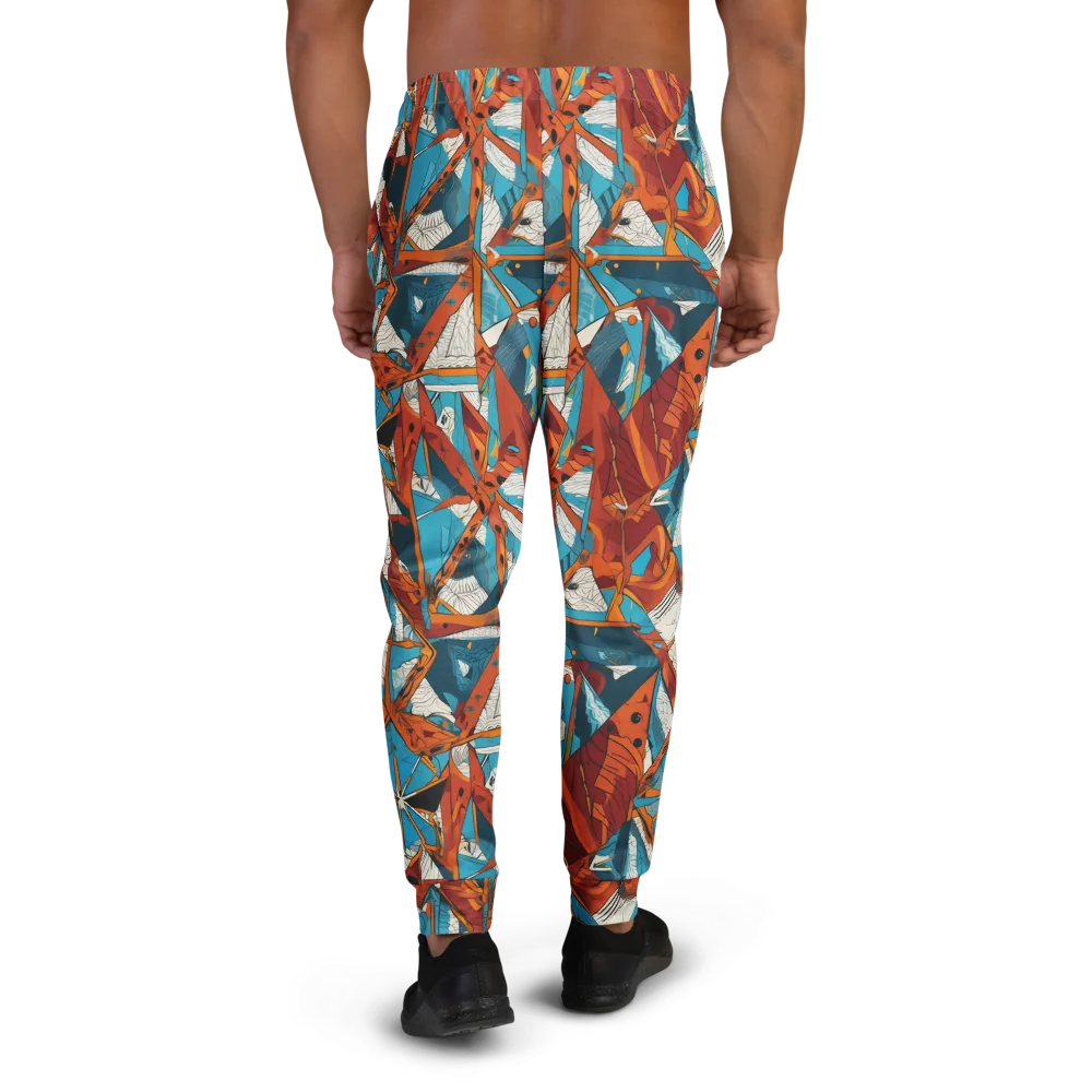 Coral Compass on Men's Joggers — Back