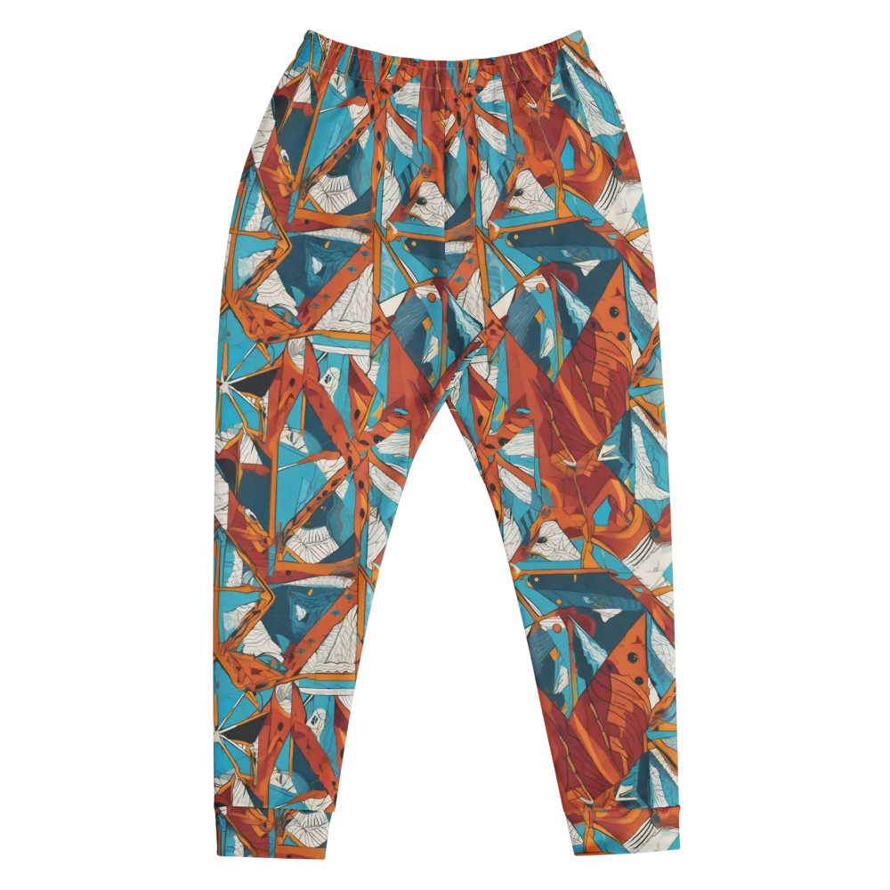 Coral Compass on Men's Joggers — Front