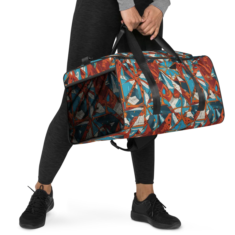 Coral Compass on Duffle Bag — Right Front