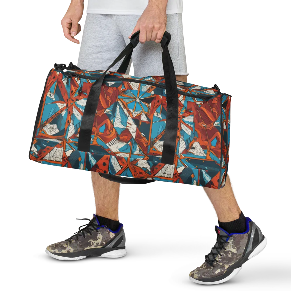 Coral Compass on Duffle Bag — Front