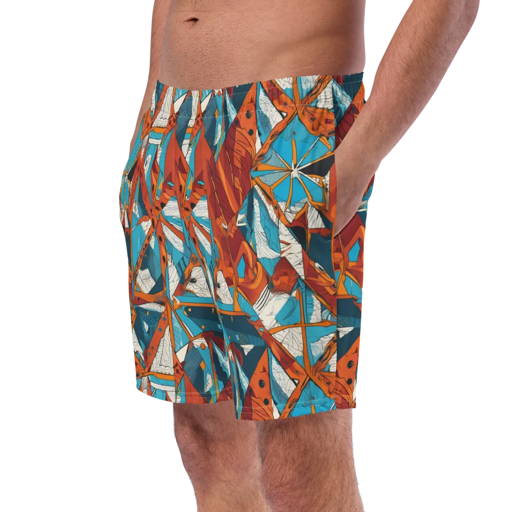 Coral Compass on Swim Trunks — Left Front