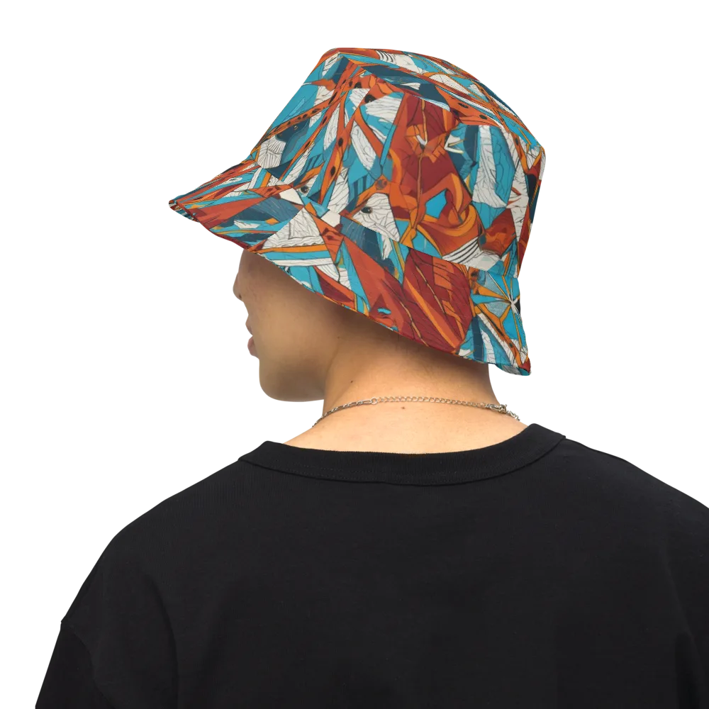 Coral Compass on Reversible Bucket Hat — Back Inside
